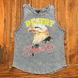 Womens distressed tank top